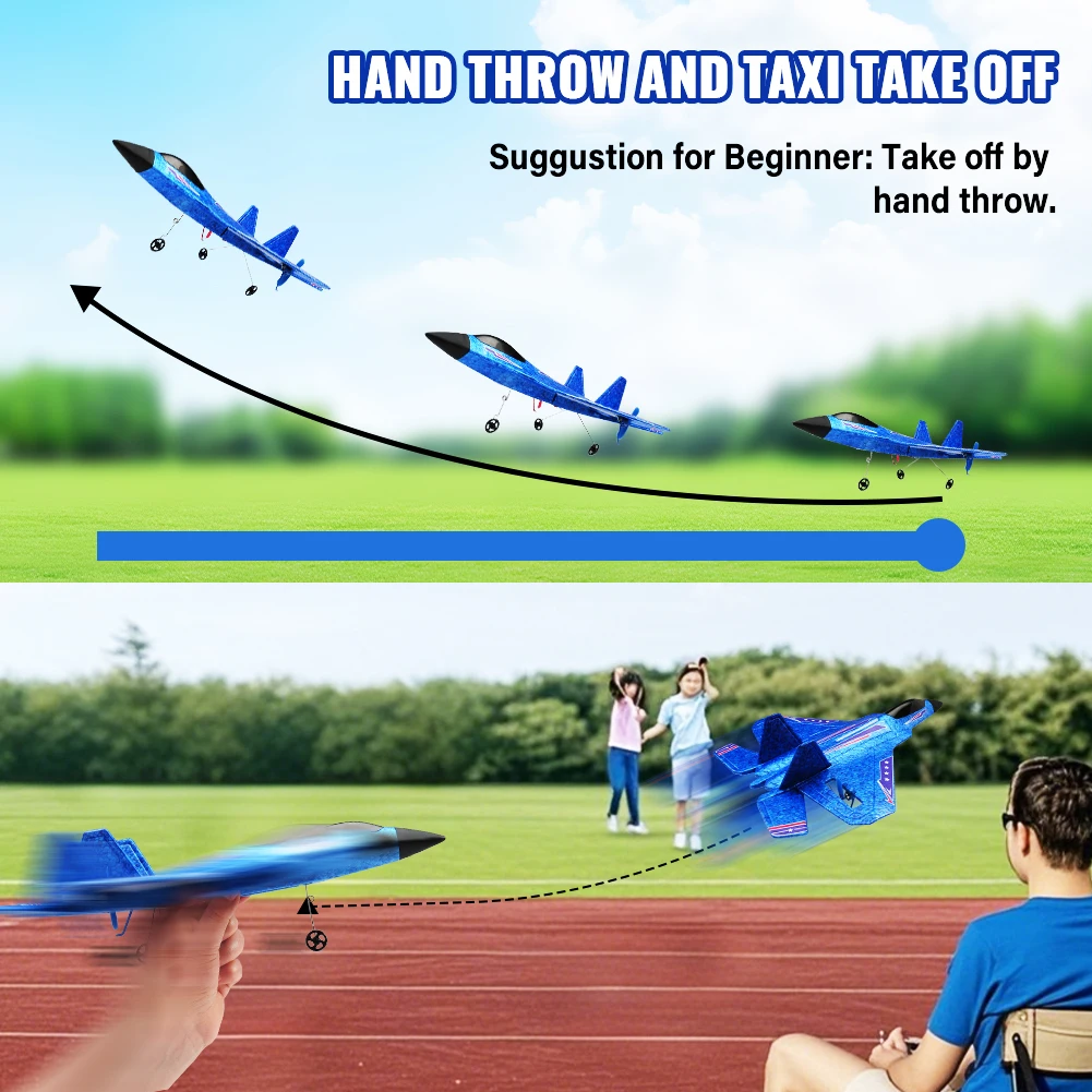 Foam Remote Control Airplane with LED Lights for Kids