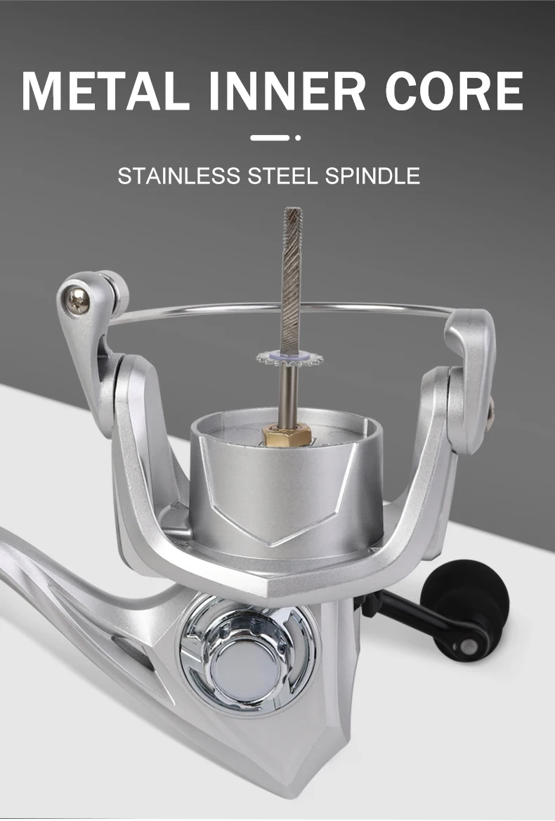 BILLINGS Spinnrolle, Salzwasser- und Süßwasser-Angelrollen, 12 kg maximale Zugkraft, Metallspule links/rechts, austauschbar – Detail 11