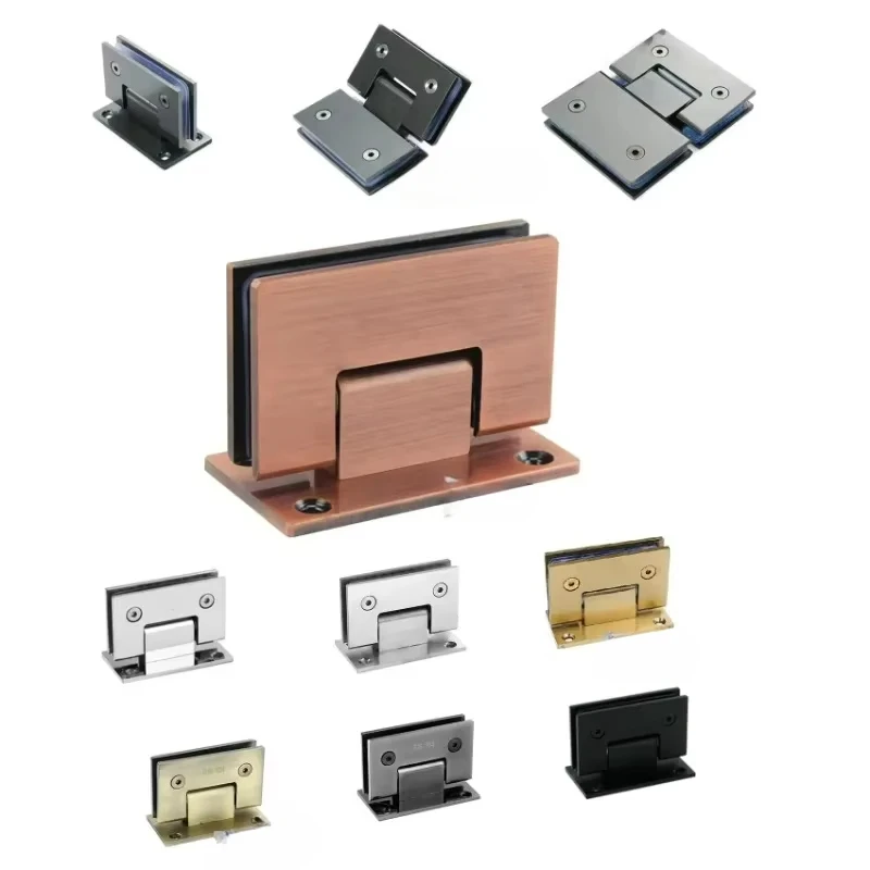 2Pcs 304 Stainless Steel Shower Enclosure Cubicle Glass Door Hinge 90 135 180 Degrees Gold Matte Black Mirror Brush Red Bronze