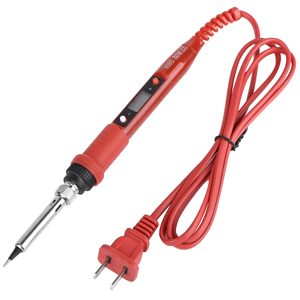 JCD Soldering Iron 908 Series 60W/80W Multi-function Button Adjustable Temperature 110V/220V LCD Digital Display Welding Tools electric soldering iron kit Welding Equipment