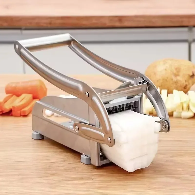 Vegetable Slicer French Fry Cutter Professional Potato French Fry Cutter Machine 2 Blades Stainless Steel Manual Vegetable Potato Slicer Kitchen Gadgets