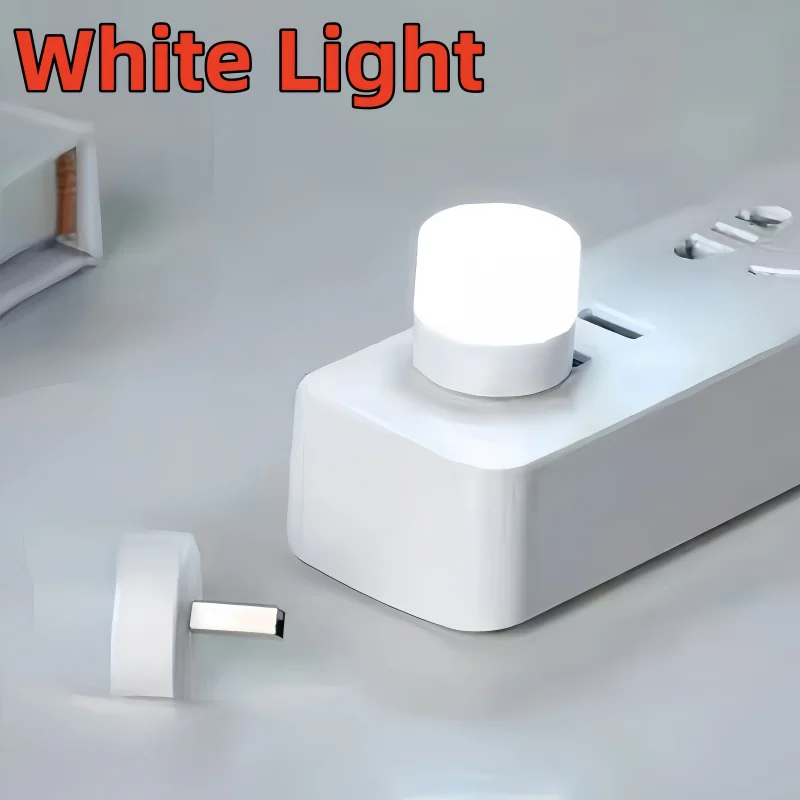 1-10PCS USB LED Light Plug-In Warm White 5V 1W Super Bright Energy-Saving Reading Night Light Portable Home Environment