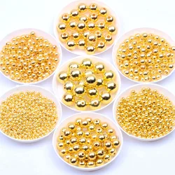 Gold and Silver Plated Round Pearl Acrylic Beads - 12mm 25pcs (Gold plated)