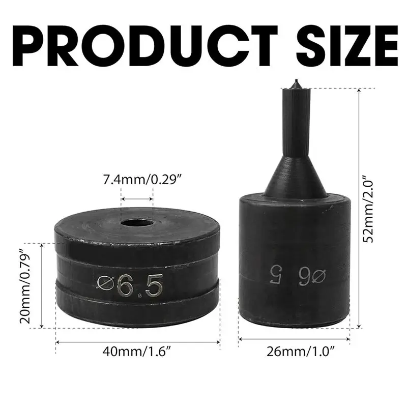CH70 CH-70 기계용 A23P 유압 홀 펀치, 6.5Mm 유압 펀칭 원형 다이 툴 1개, 검정색