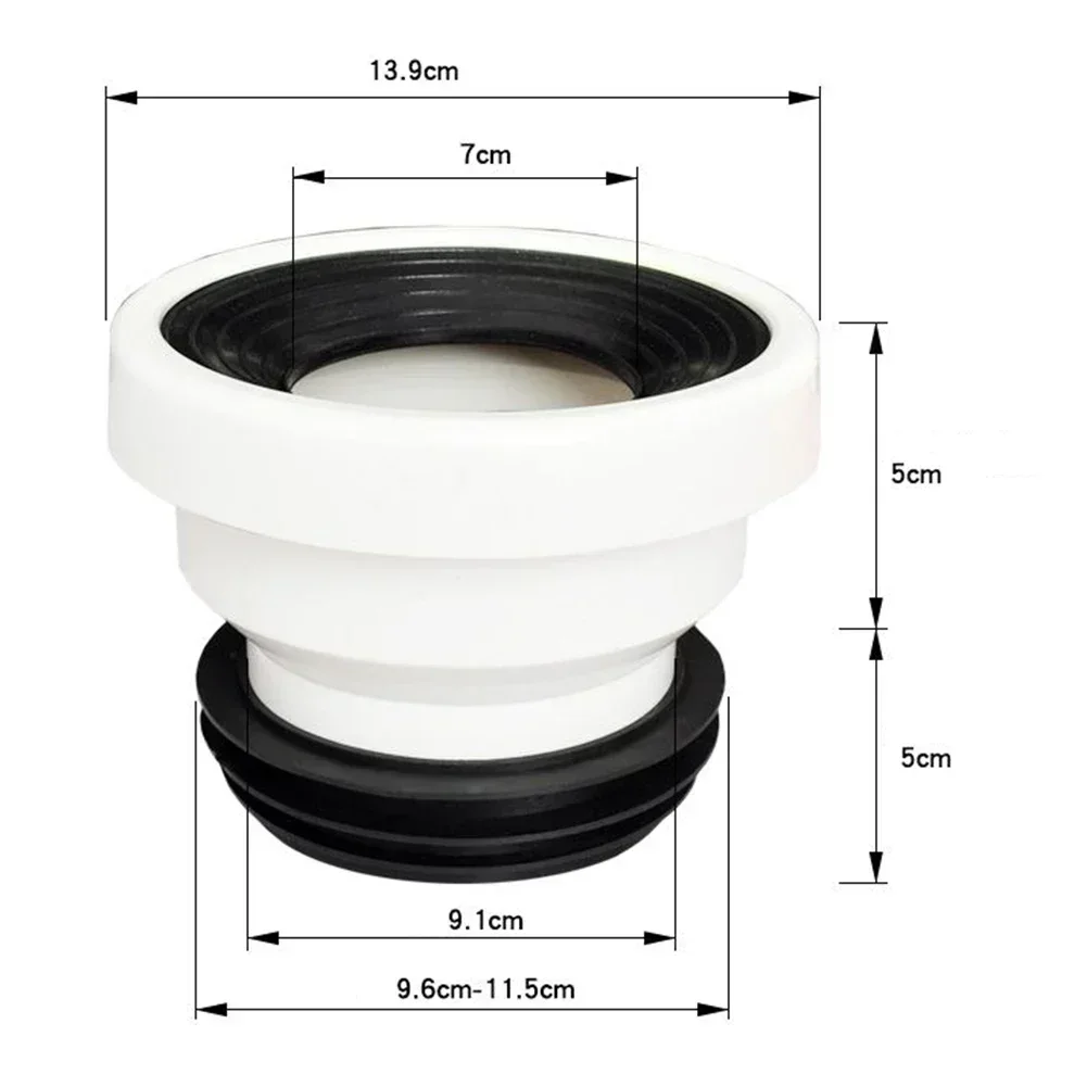 Drain Pipe Adapter 2/5/10cm Offset Toilet WC Misaligned Pan Connector PVC