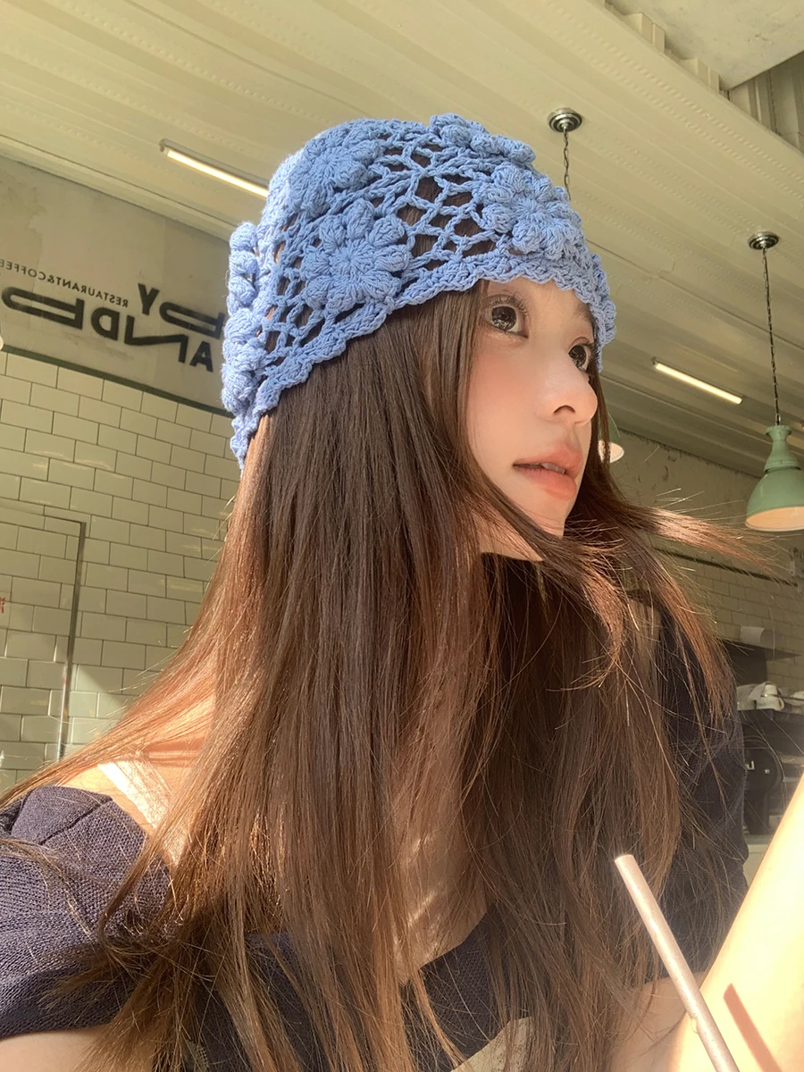 New Women Handmade Crochet Slouchy Beanie Knit Hat Elegant