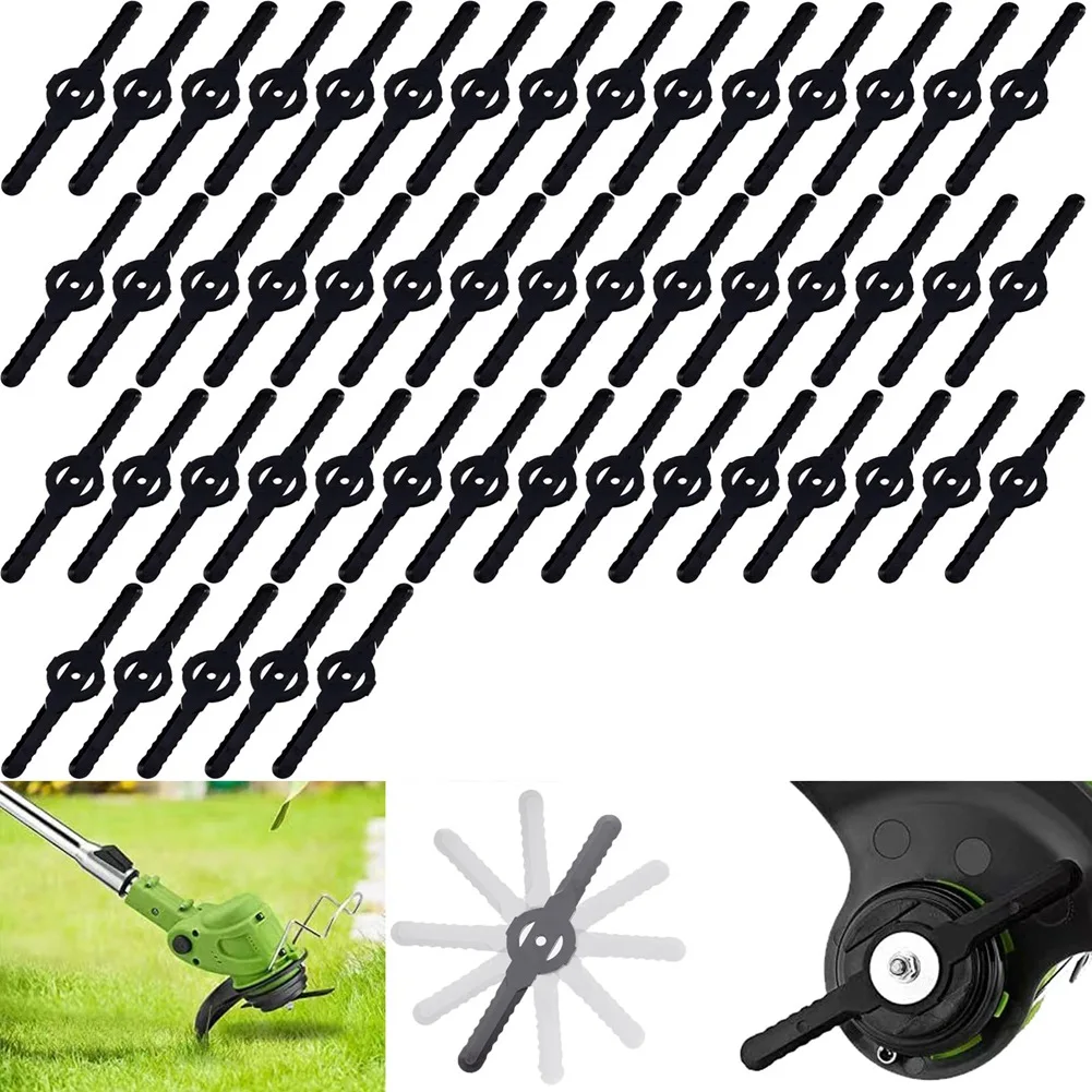 50Pcs Plastic Grass Trimmer Blades Lawn Mower Blade Cordless Trimmer Garden Tool Lawn Mower Accessories