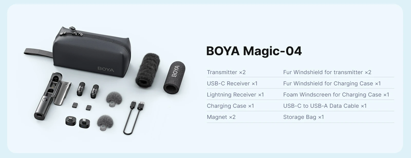 BOYA BOYA Magic Professional Wireless Lapel Microphone Shotgun/Desktop/Handheld Mic for iPhone Android Camera PC Video Recording