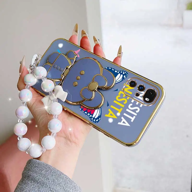 Dancing Butterfly Phone Accessory Set - Case, Lanyard & Rabbit Stand