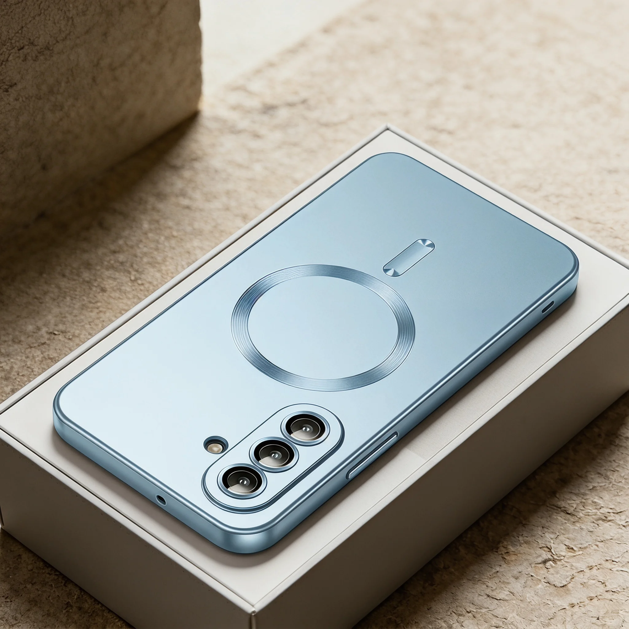 MagSafe Metallic Soft TPU Phone Case with Lens Protection Cover
