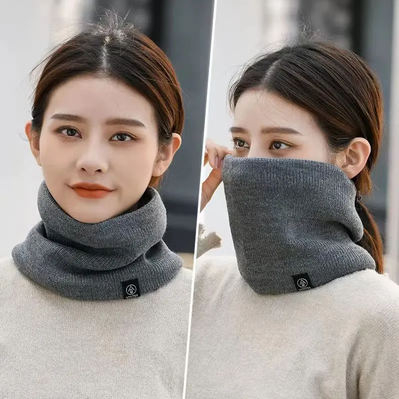 Fashion Women Knitted Scarf Solid Cashmer Like Winter Snood Scarves Lady Warm Thick Unisex Men Neck Scarfs R