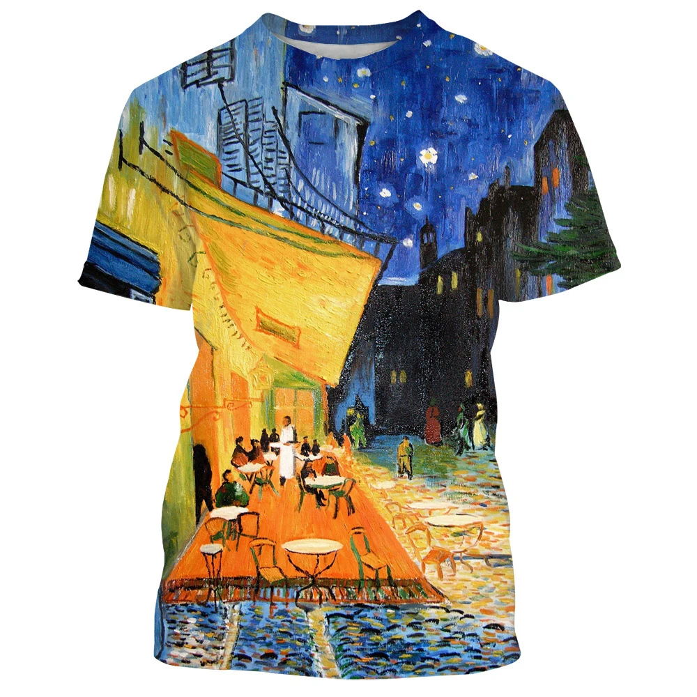 Van Gogh Oil Painting 3D Print Short Sleeve T Shirt