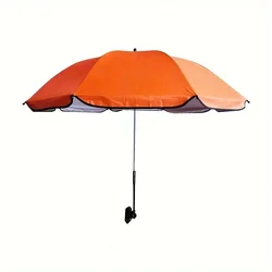 Versatile All - Season Waterproof Beach and Golf Umbrella with 360° Rotation & Universal Clamp (Orange)
