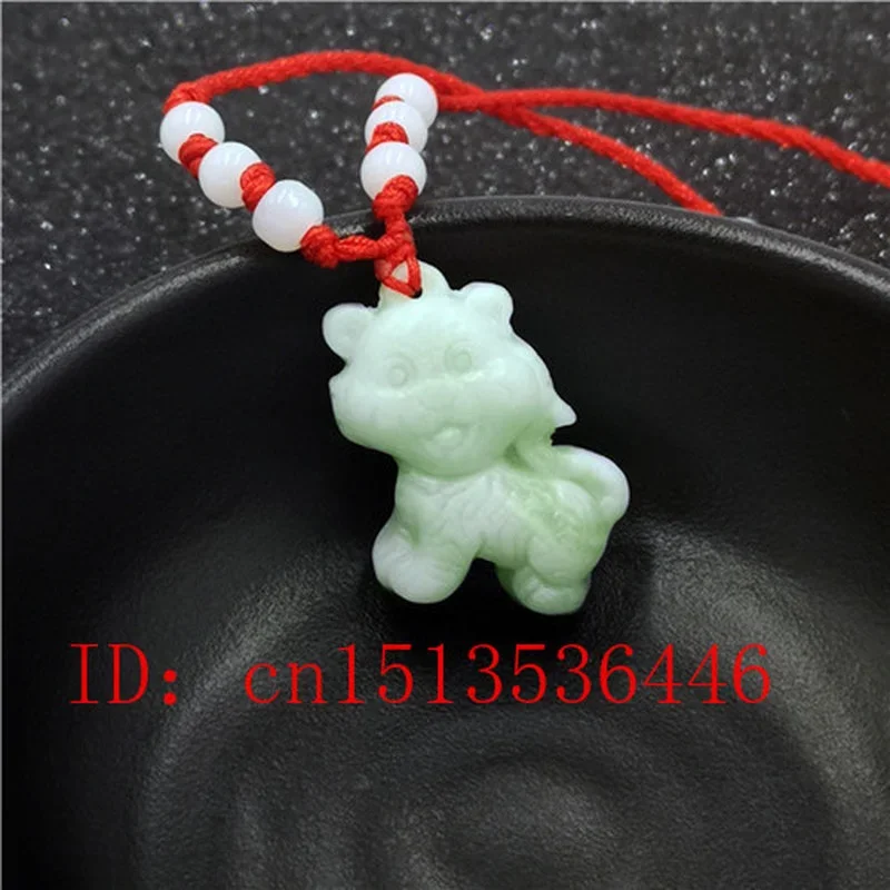 Pendant Necklace Natural White Jade Chinese Zodiac Hand-Carved for Women pendant necklace