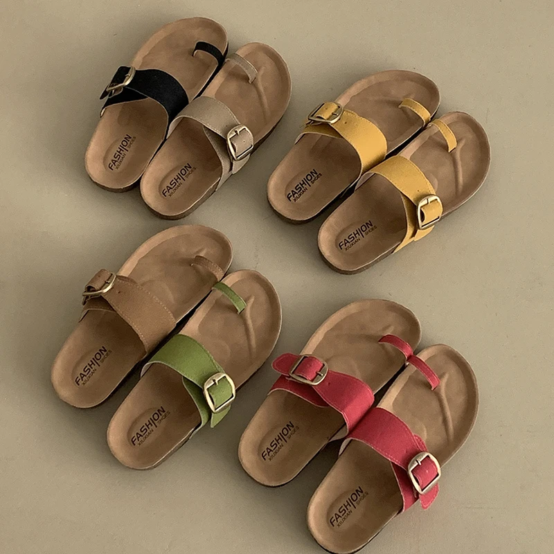 

Сланцы женские для пляжа и отдыха, шлепанцы с зажимом, плоская подошва, обувь в римском стиле, лето 2024