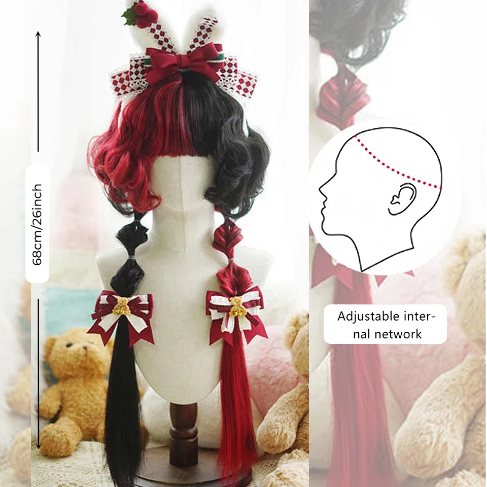 Synthetic Black White Cosplay Wig for Women Daily Party