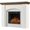 49 In Electric Fireplace with Mantel, Replaceable Fireplace Insert Heater, Realistic Log and Flame Effect, Remote Control, Timer 1
