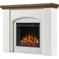 49 In Electric Fireplace with Mantel, Replaceable Fireplace Insert Heater, Realistic Log and Flame Effect, Remote Control, Timer 1