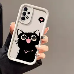 Charming Black Cat Silicone Phone Case - Cute & Durable Protective Cover for Samsung A22 5G (TYCWH 01)