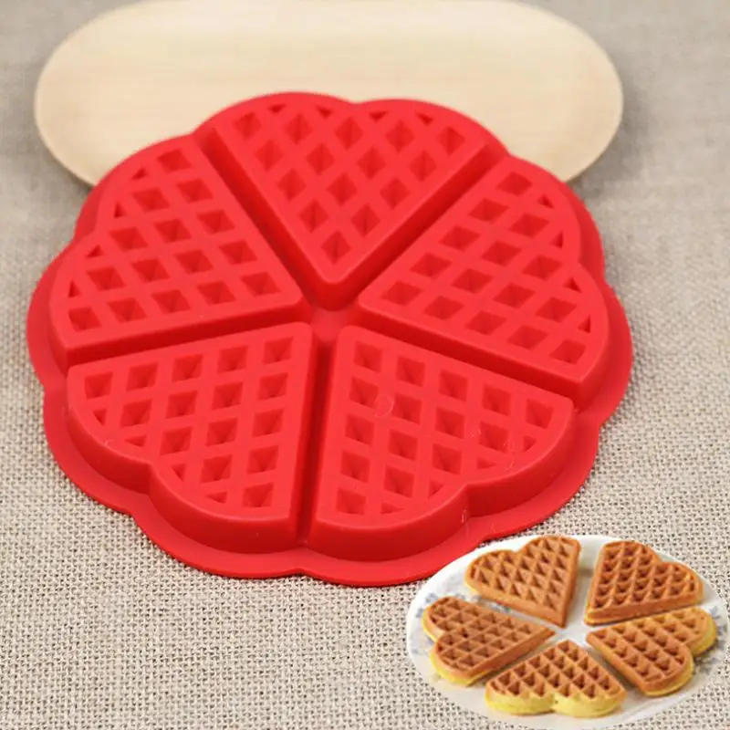 Silicone Waffle Molds Microwave Baking Cookie Heart Muffin Mould Mold Non-Stick Cake Mould Makers Roaster Cake Decorating Tools