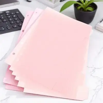 6Pcs A5 컬러 페이지 디바이더 바인더 노트북 저널 일기 보고서 폴더 파일 정리용 프리미엄 인덱스 탭 크리에이티브