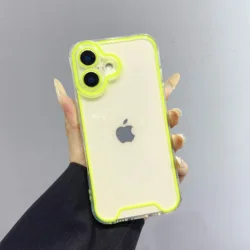 Fluorescent Frame Soft TPU Bumper Case with Night Light Luminous Design - iPhone 14 (Yellow)