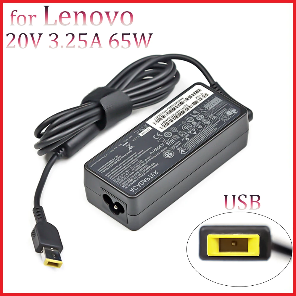 XITAIAN Caricatore Auto 20V 3.25A 65W Per Lenovo Ideapad 100, 110, 310, 330, Yoga 510 – Connettore 4.0x1.7mm