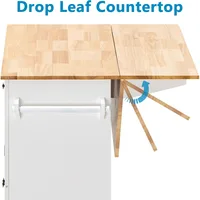 Rolling Kitchen Island with Drop Leaf – Movable Kitchen Carts on Wheels Island with Storage Cabinet, Island Table for Kitchen wi 2