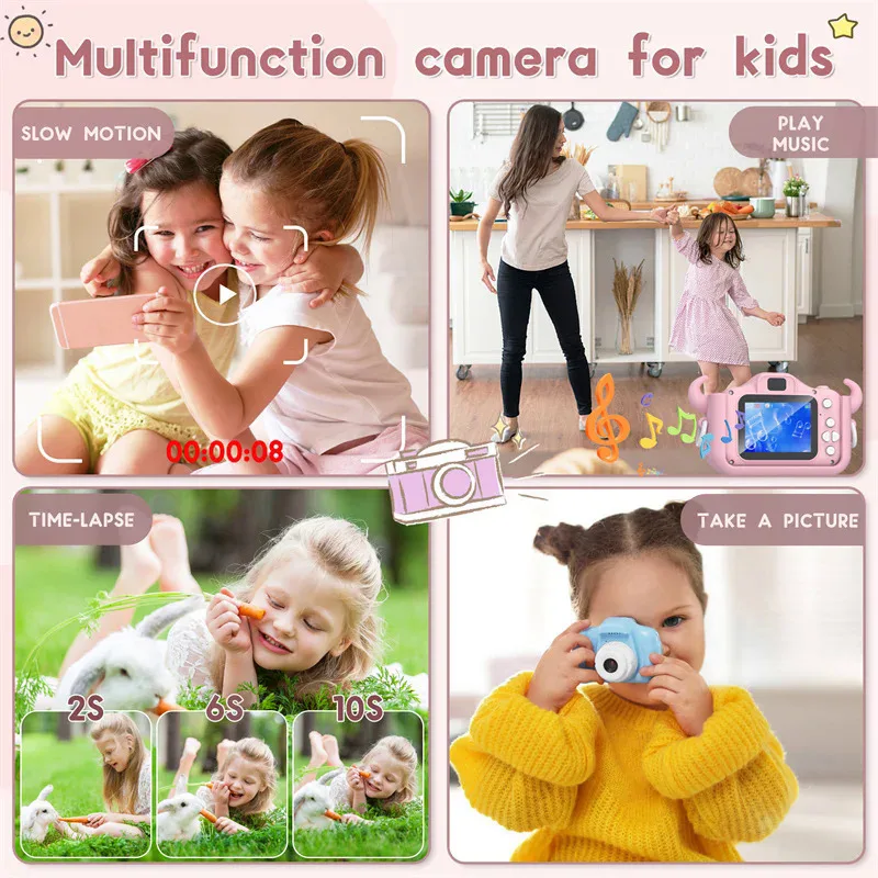 Childrens Camera 20MP Dual Lens HD 1080P Kids Digital Camera Toys Birthday Gift digital camera