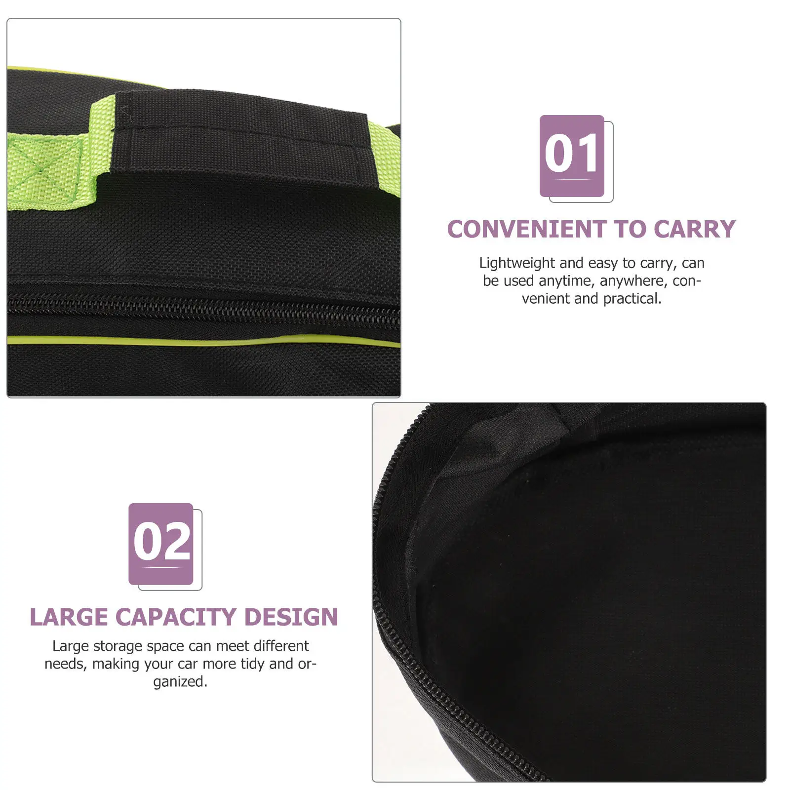 차량용 정리 가방 튼튼한 공구 파우치, 소형 진공청소기, 에어 펌프 키트, 넓은 공간, 휴대 간편, 지퍼 수납 가방