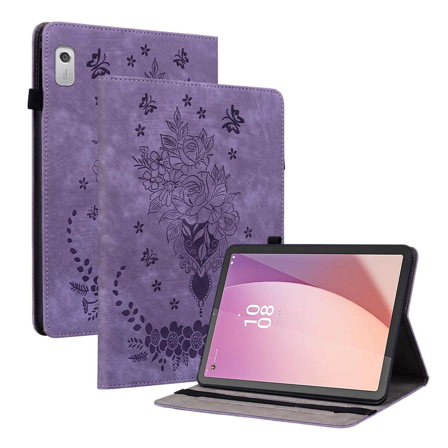 Custodia In Pelle Fiore Rosa Per Lenovo Tab M9 Custodia 9.0 Pollici 2023 Tb-310Fu M9 Custodia A Portafoglio Per Lenovo Tab M9 Custodia Tablet Funda