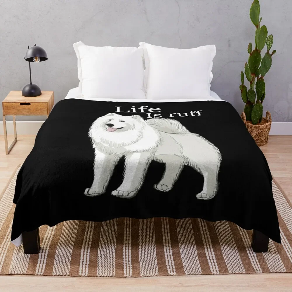 

Одеяло Samoyed Life Is Ruff, аниме, мягкие Роскошные Дизайнерские одеяла для сна