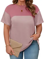 Women Plus Size Summer Tunic Tops O-neck Short Sleeve Casual Blouse - Image 6
