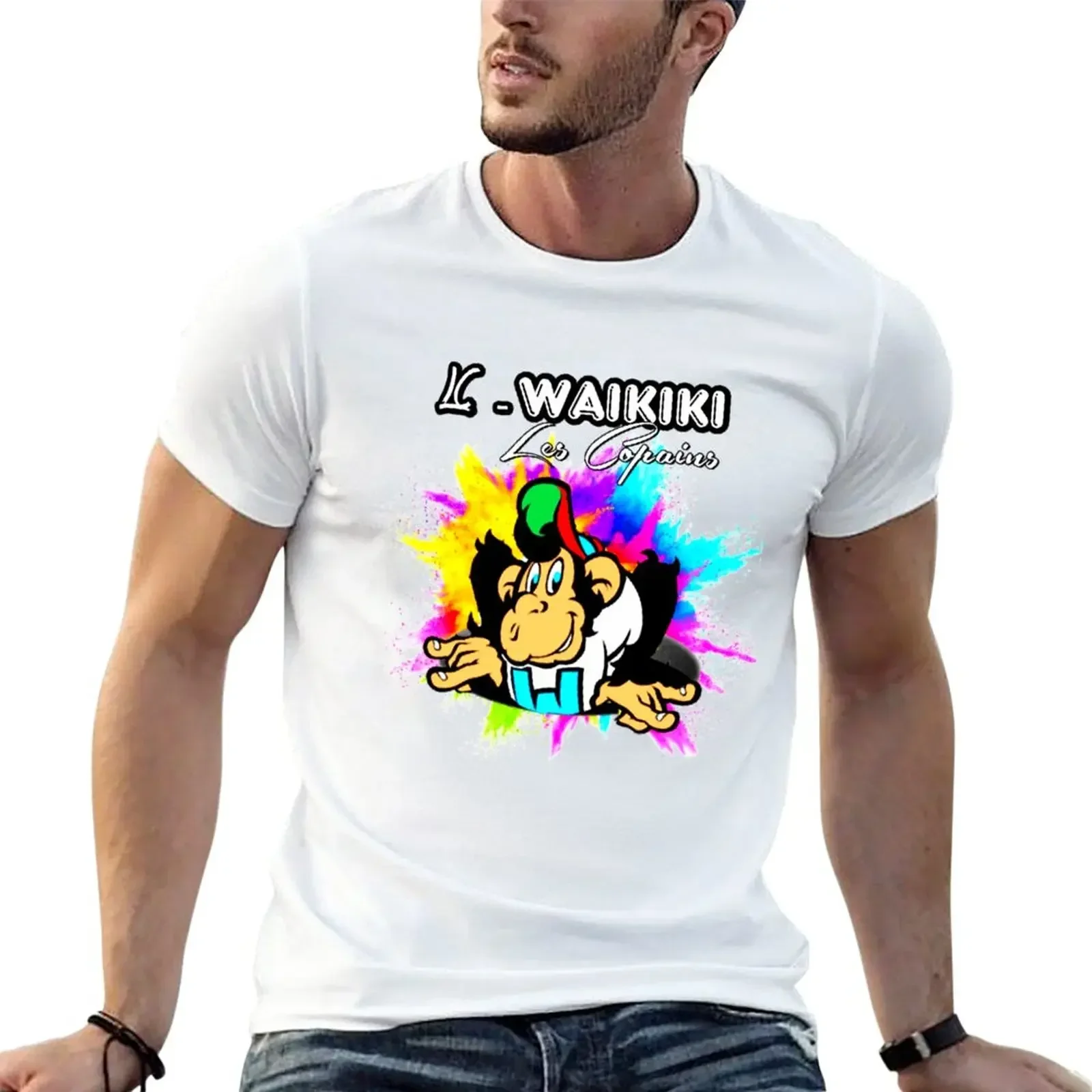 

Waikiki, friends T-Shirt vintage quick drying mens t shirts casual stylish