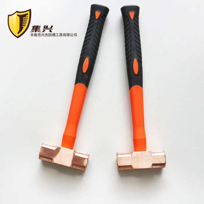 

1.8kg/4lb, Red Copper Sledge Hammer with Fiberglass Handle,Non sparking tools