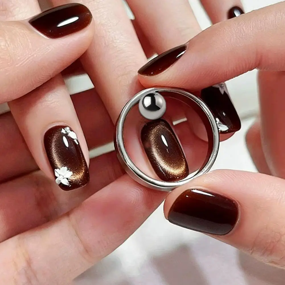 라운드 캣아이 네일 아트 마그넷 강력 자석 링 블랙홀 효과 프렌치 라인 매니큐어 도구 (자석 젤 폴리쉬용)