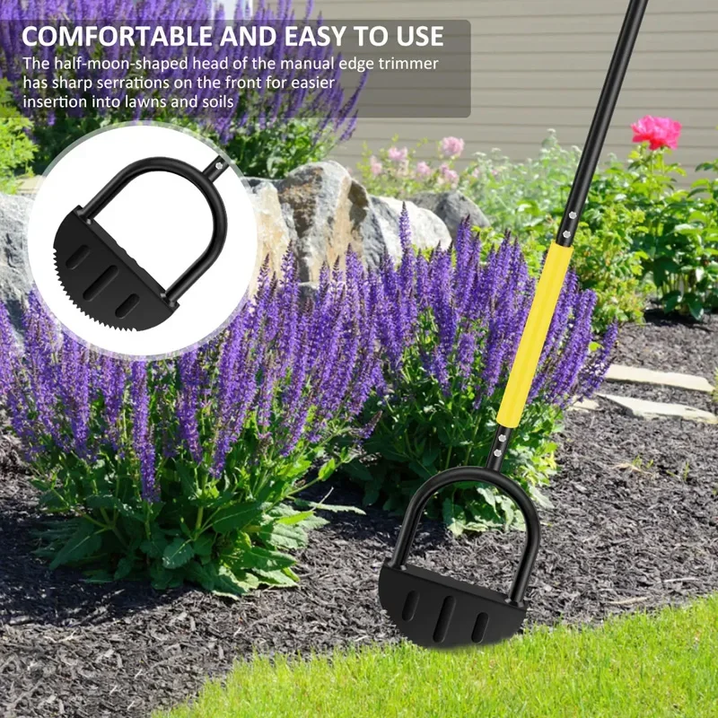 New Half Moon Edger Manual Trimming Shovel Half Moon Lawn Mowing Weeding Tools Serrated Edger Lawn Tool Landscaping Edging Tools 4