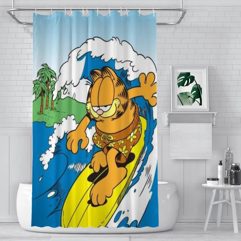

Classic Anime Funny Cat Shower Curtain for Bathroom Aesthetic Room Decoration