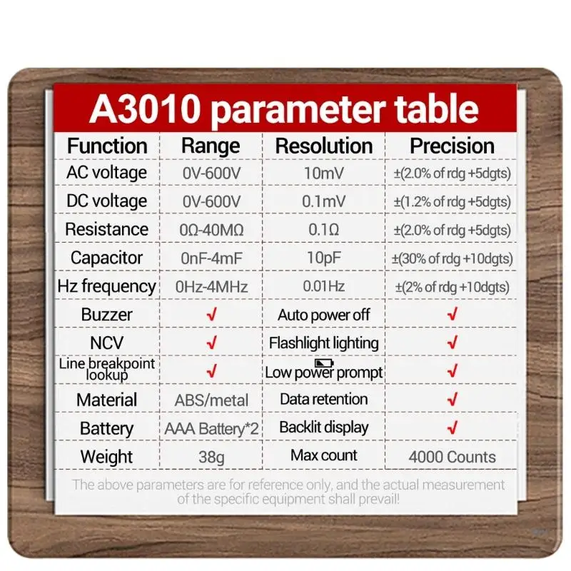 ANENG Voltage Tester for Capacitance Test Multimeter with Low Battery Indication Digital Tester Pen 4