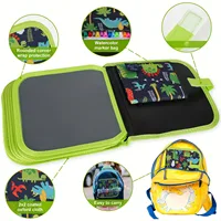 Green Dinosaur Erasable Book Doodle Set Magic Drawing Book Reusable Drawing Book 12 Watercolor Pens 14 Page Drawing for Kids 2