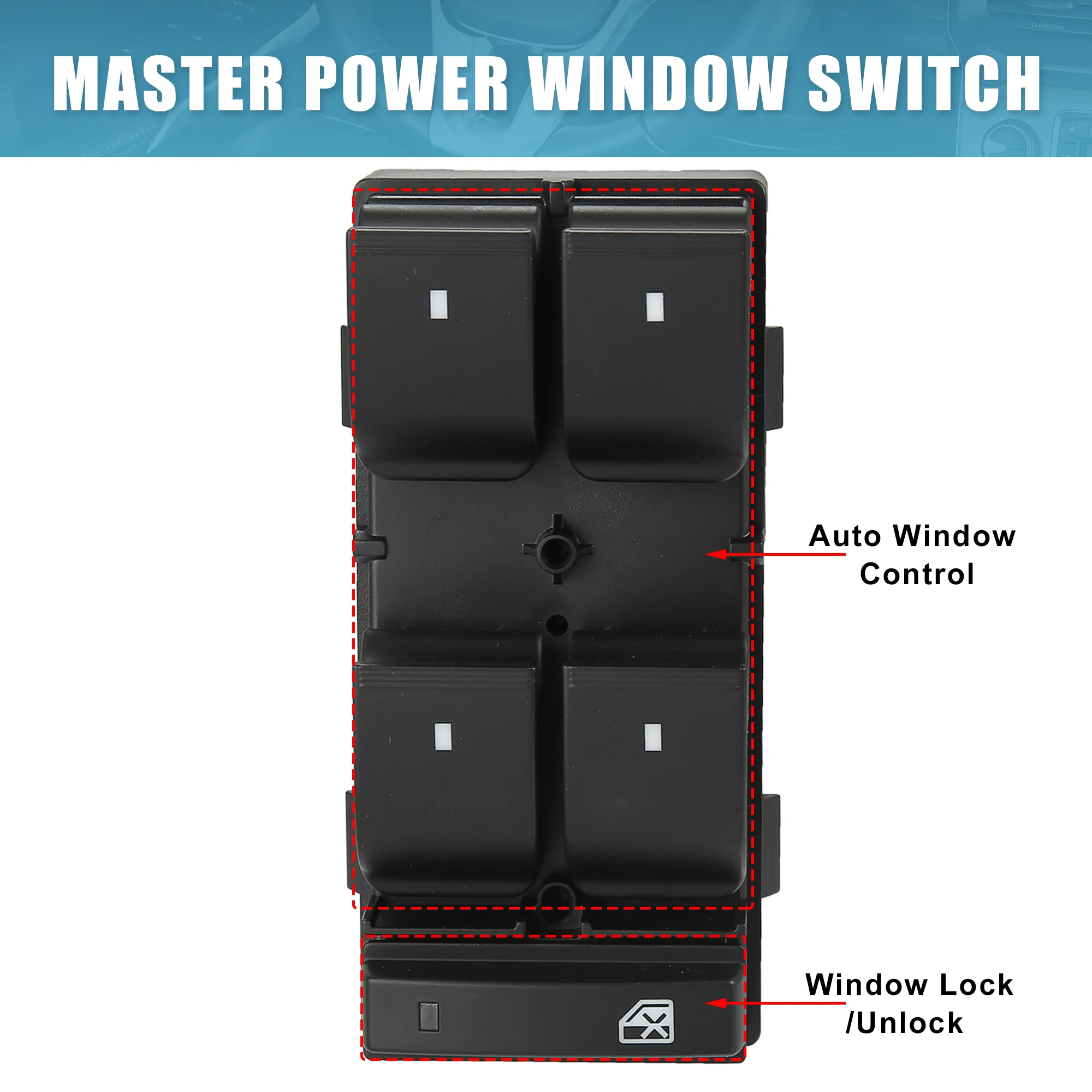 

Uxcell 1 Set Power Window Switch Driver Passenger Side Window Master Control Switch 20945129 for Chevrolet Silverado 1500