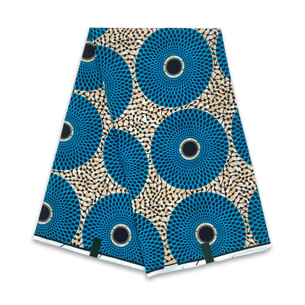 

African Wax Fabric Veritable Wax Nigerian Ankara Block Prints Batik Fabric Dutch Pagne 100% Cotton For Sewing VL-1-9