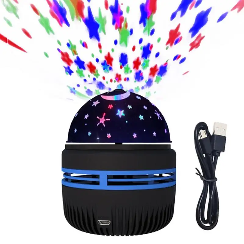 LED Party Lights Crystal Magic RGB Usb Powered Projector Lamp 360-Degree Rotation 2 In 1 Function for Sleep Aid for Home Party