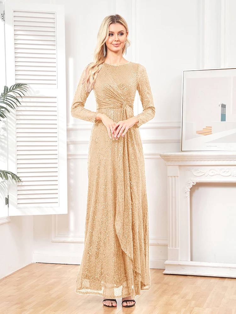 Lucyinlove-Robe de soirée formelle à paillettes pour femmes, robe