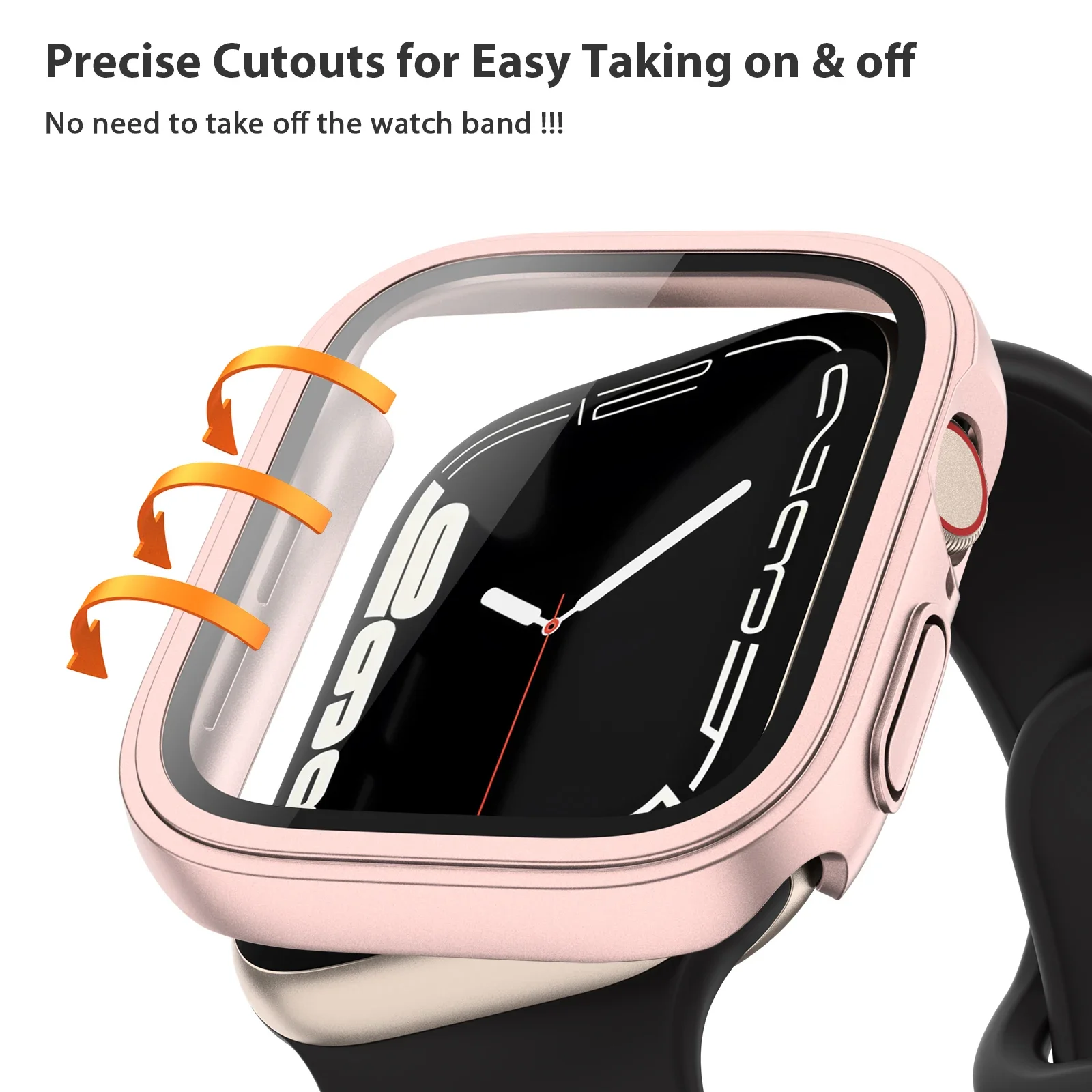 Apple Watch Series 용 강화 유리 시계 케이스 7 8 2 3 4 5 6 iWatch 40mm 41mm 44mm 45mm 쉘용 커버 화면 보호 필름