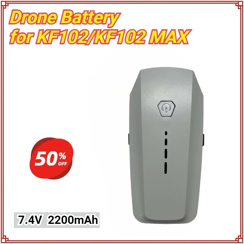 Batterie de Drone 7.4V 2200mAh pour KF102/KF102 MAX insérée dans un drone, prête à l'emploi.