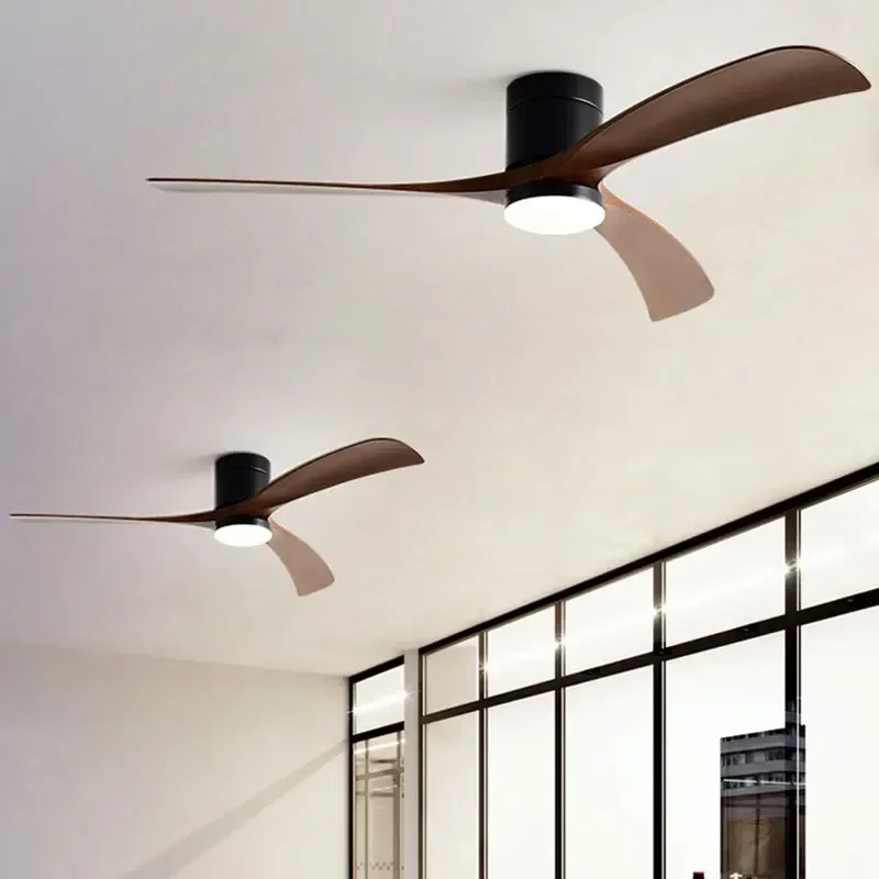 Hot Sale Morden Style Roof Ceiling Seeling Fan 3 Blades Dc Remote Control Inverter Fandelier Wood Ceiling Fan Light 46/56 Inch