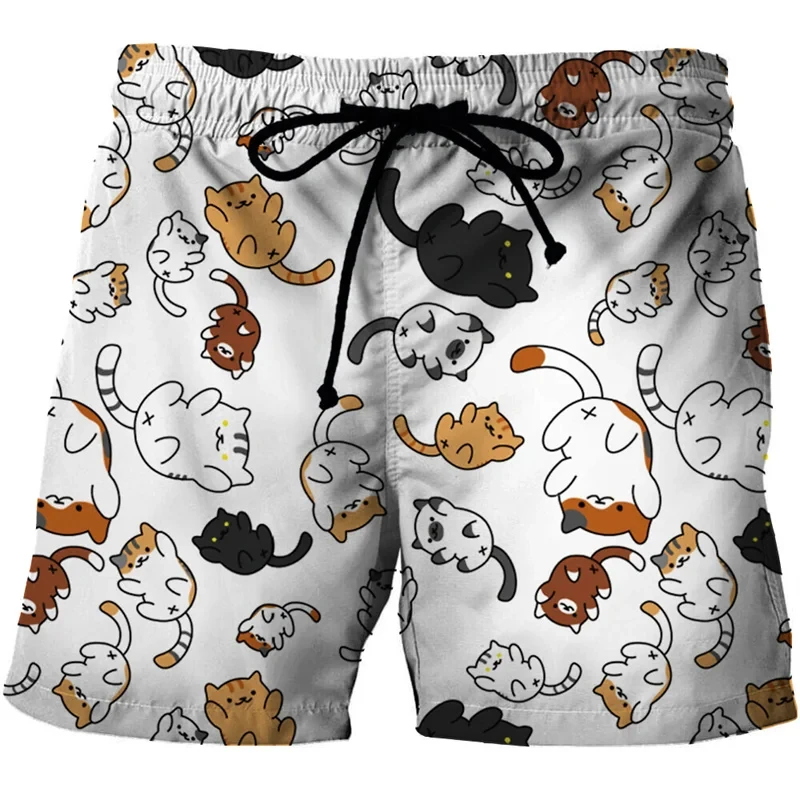 3D Cats Print Shorts Men Women Kid Fashion Y2k Leisure Oversize Short Pants Summer Cool Mens Swim Short Sport Beach Shorts 4