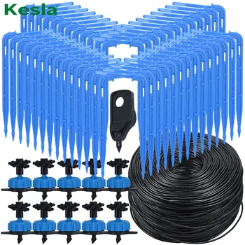 KESLA Greenhouse Drip Irrigation 4-Way 3/5mm 2-Way Drip Arrow Transmitter Garden Automatic Watering System Potted Plant 10/20set
