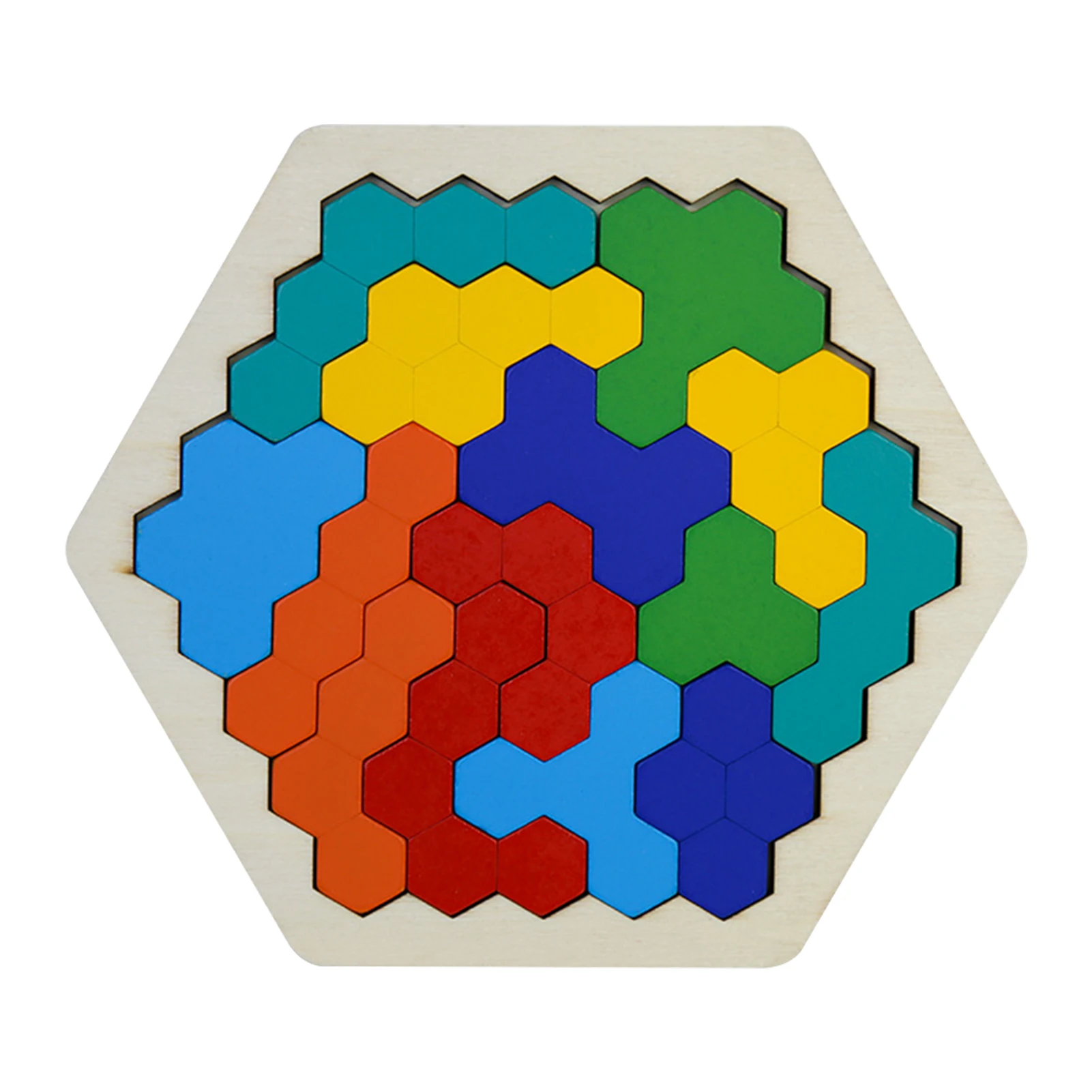 

Wooden Gift Stacking Brain Teaser Party Stem Logic Educational Toy Hexagon Shape Home Color Cognition For Kids IQ Game